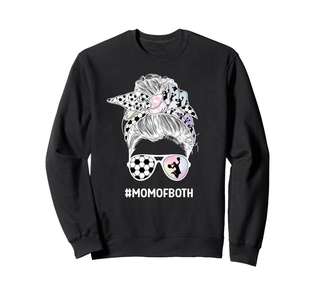 Mom Both Messy Bun Cheerleader Sweatshirt - Casual Everyday Wear Unisex - T-Shirt, Sweatshirt, Hoodie