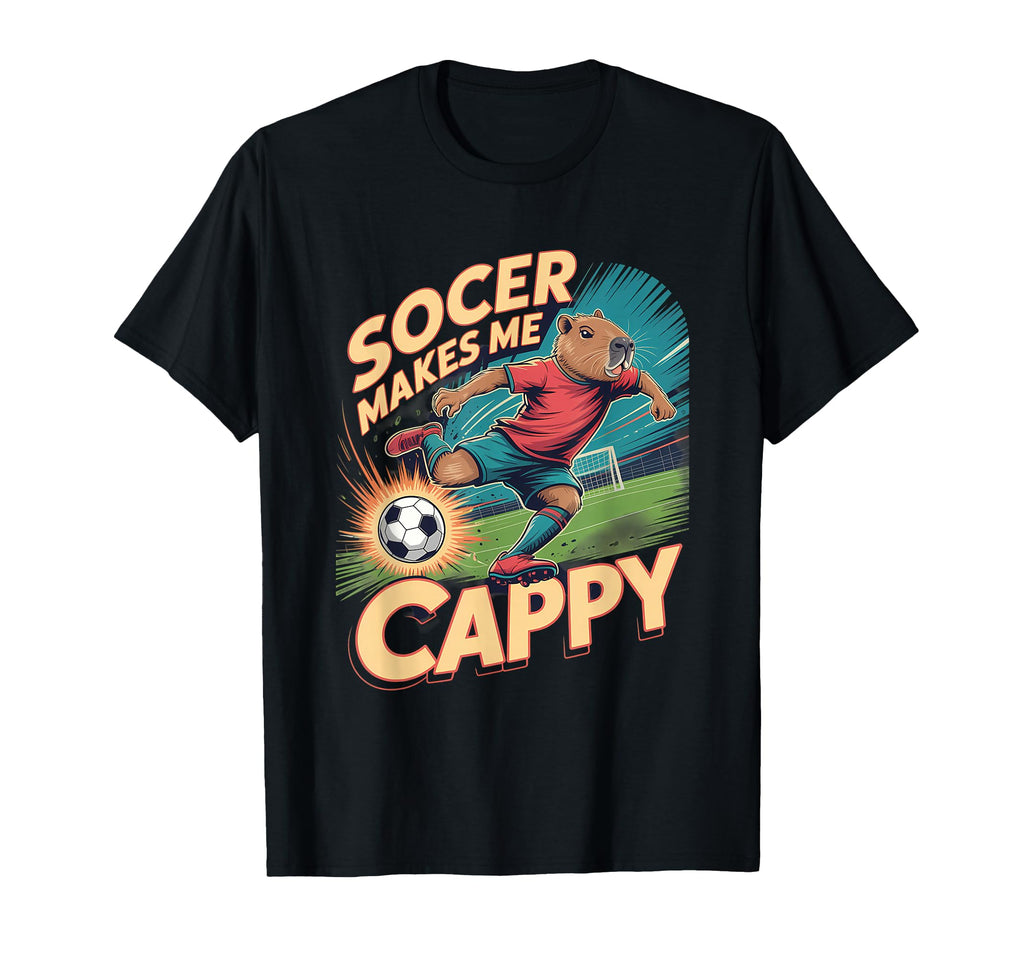 Soccerer Capybara Pun Football Funny T-Shirt - Aesthetic Graphic Men Women - T-Shirt, Sweatshirt, Hoodie