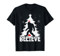 Bigfoot Sasquatch Yeti Believe Santa Hat T-Shirt - Graphic Print Men Women - T-Shirt, Sweatshirt, Hoodie