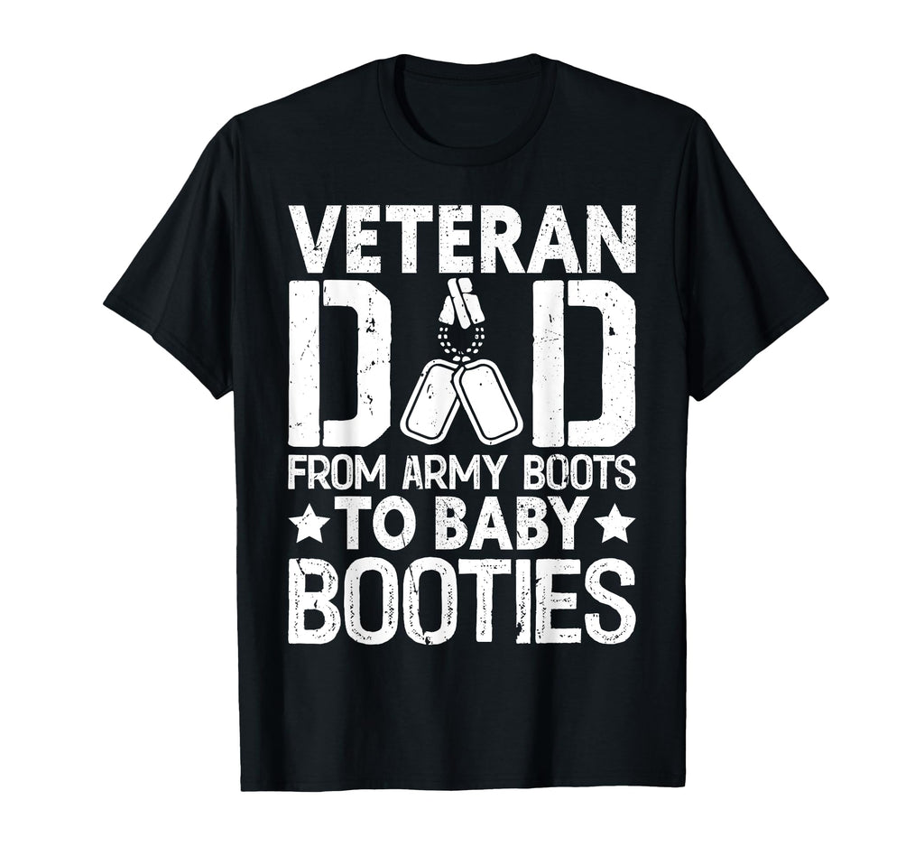 From Army Boots To Booties Veteran Dad T-Shirt - Trendy Graphic Men Women - T-Shirt, Sweatshirt, Hoodie