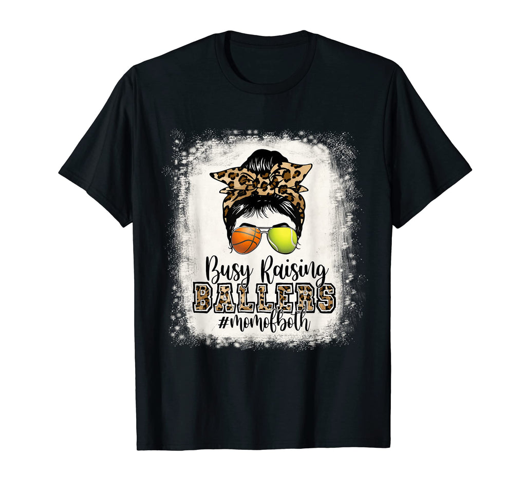 Busy Raising Ballers Mom Both T-Shirt - Casual Everyday Wear for Adults - T-Shirt, Sweatshirt, Hoodie