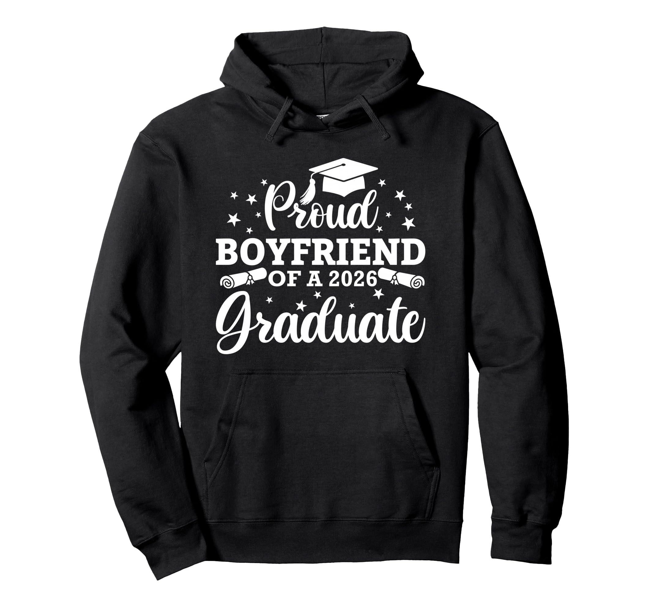 Proud Boyfriend 2026 Graduate Senior Hoodie - Graphic Print for Adults - T-Shirt, Sweatshirt, Hoodie