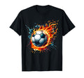 Flaming Soccer Ball Fire Colorful T-Shirt - Novelty Apparel for Adults - T-Shirt, Sweatshirt, Hoodie
