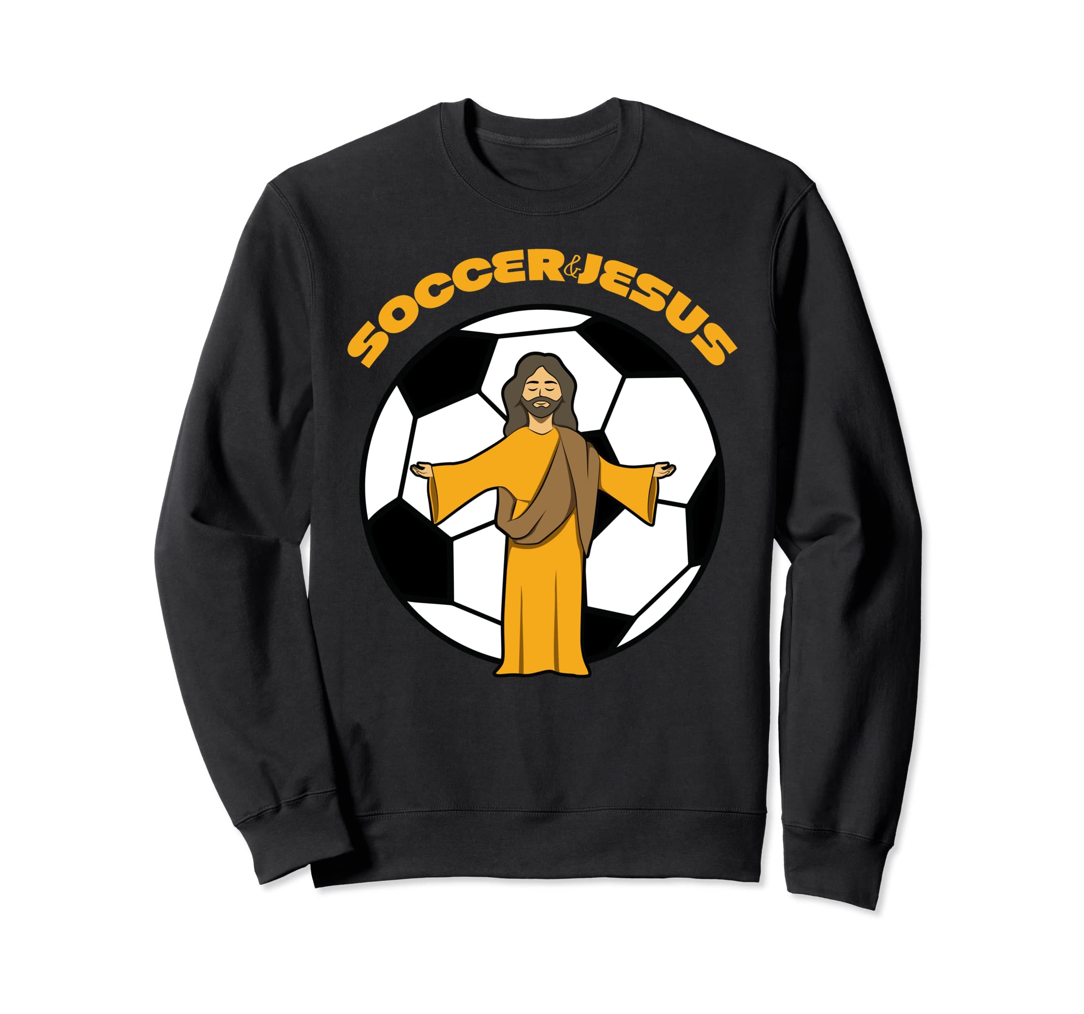 Soccer And Jesus Sweatshirt - Minimalist Print Men Women - T-Shirt, Sweatshirt, Hoodie