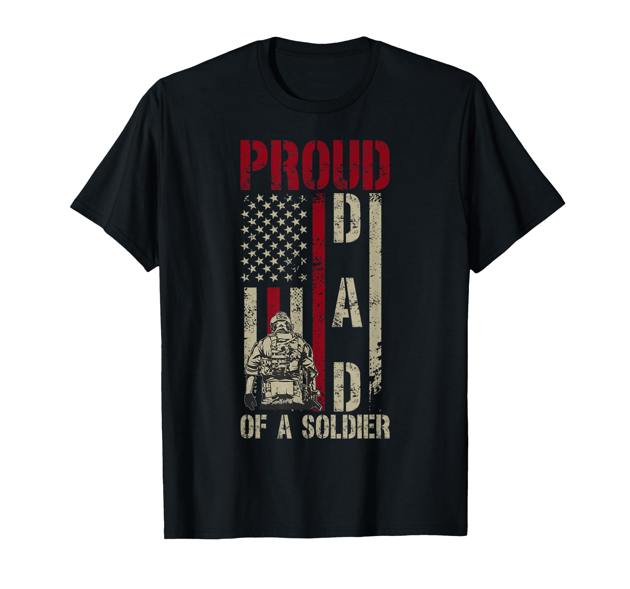 Proud Soldier Dad Us Flag Military Dad T-Shirt - Fun Novelty Design Unisex - T-Shirt, Sweatshirt, Hoodie