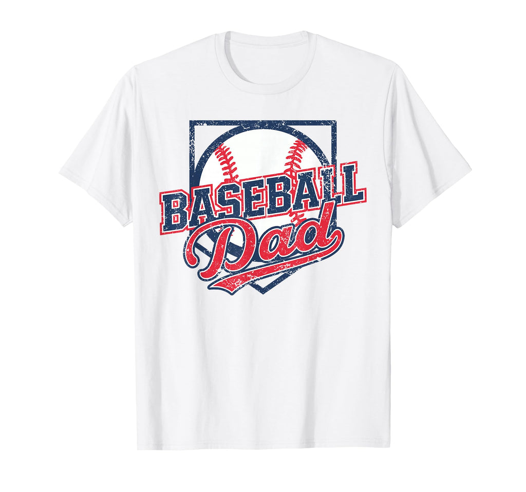 Baseball Dad Fathers Day Mens T-Shirt - Custom Art Print Men Women - T-Shirt, Sweatshirt, Hoodie