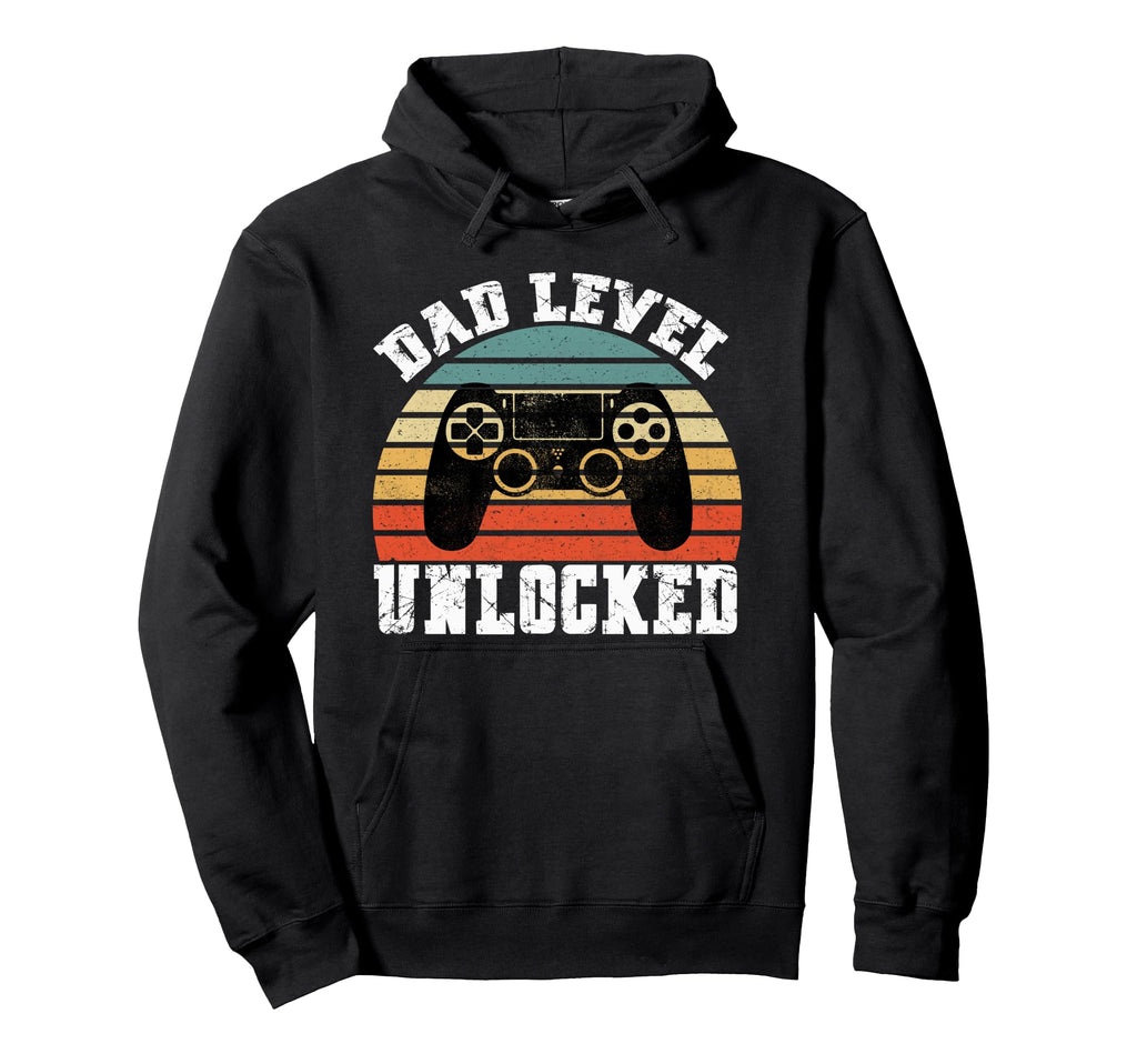 New Dad Dad Level Unlocked Dad Hoodie - Fun Novelty Design for Adults - T-Shirt, Sweatshirt, Hoodie