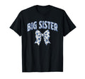 Big Sister Coquette Toile Blue Bow T-Shirt - Aesthetic Graphic for Adults - T-Shirt, Sweatshirt, Hoodie