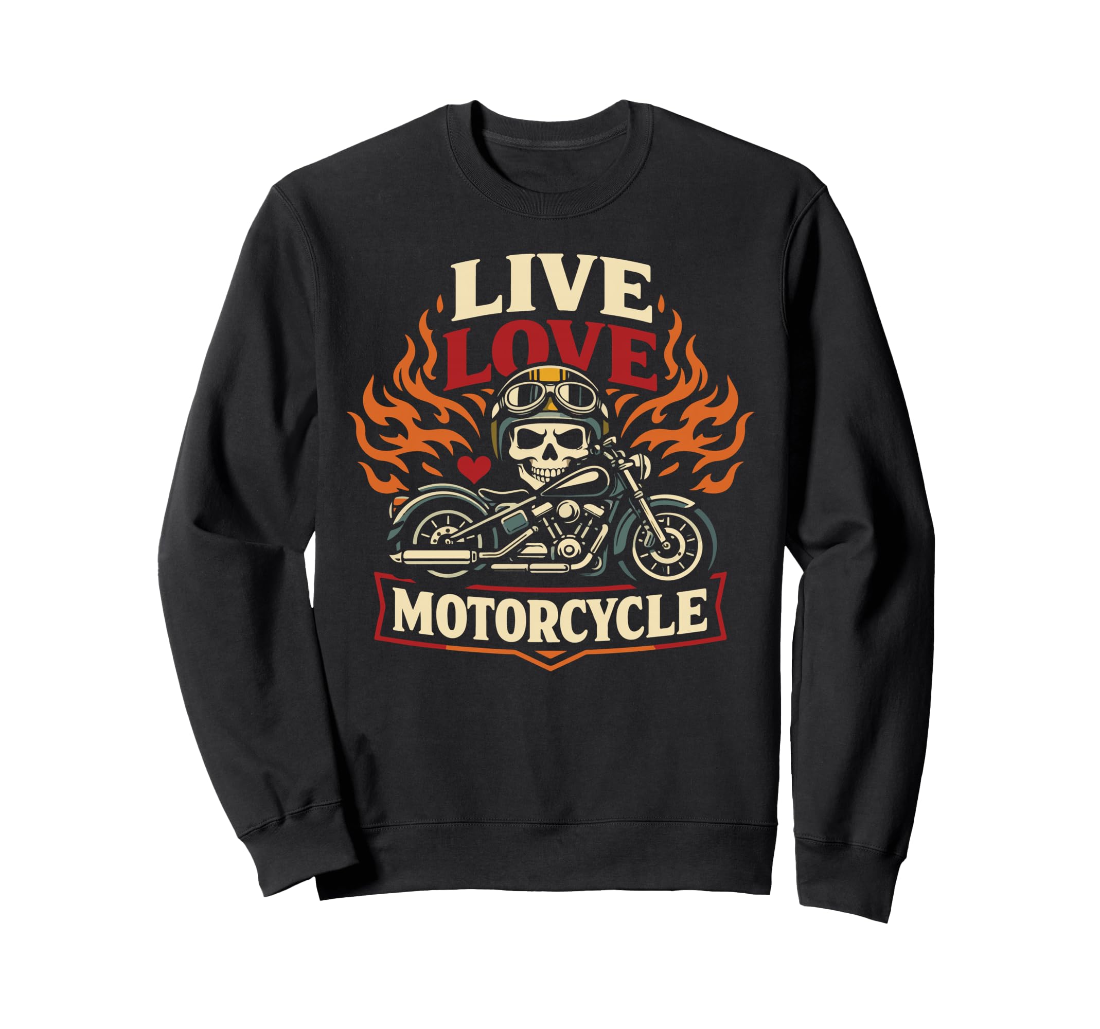 Motorcycle Biker Female Live Love Sweatshirt - Unique Graphic for Adults - T-Shirt, Sweatshirt, Hoodie