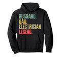 Funny Husband Dad Electrician Legend Hoodie - Aesthetic Graphic for Adults - T-Shirt, Sweatshirt, Hoodie