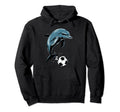 Dolphin Playing Soccer Orca Playing Hoodie - Aesthetic Graphic Men Women - T-Shirt, Sweatshirt, Hoodie
