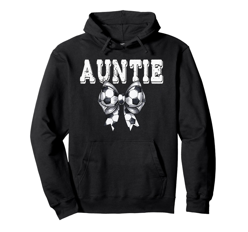 Coquette Soccer Bow Mom Sister Auntie Hoodie - Trendy Graphic Men Women - T-Shirt, Sweatshirt, Hoodie