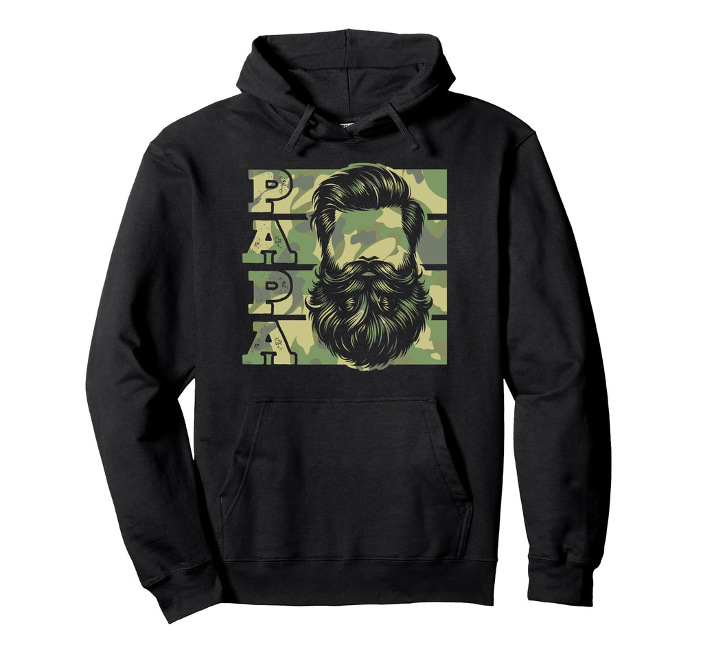 Bearded Papa 70S Fathers Day Beard Hoodie - Fun Novelty Design for Adults - T-Shirt, Sweatshirt, Hoodie