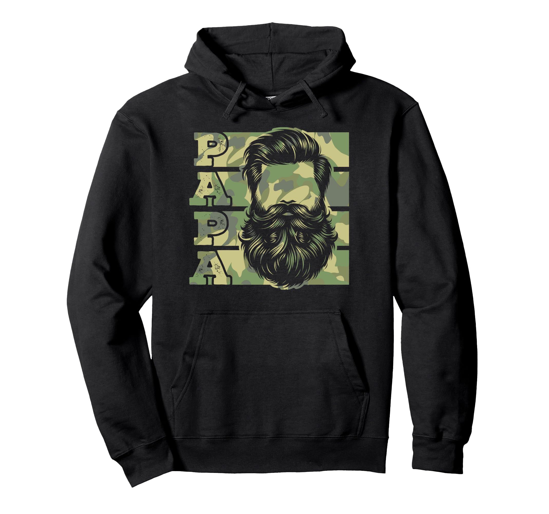 Bearded Papa 70S Fathers Day Beard Hoodie - Fun Novelty Design for Adults - T-Shirt, Sweatshirt, Hoodie