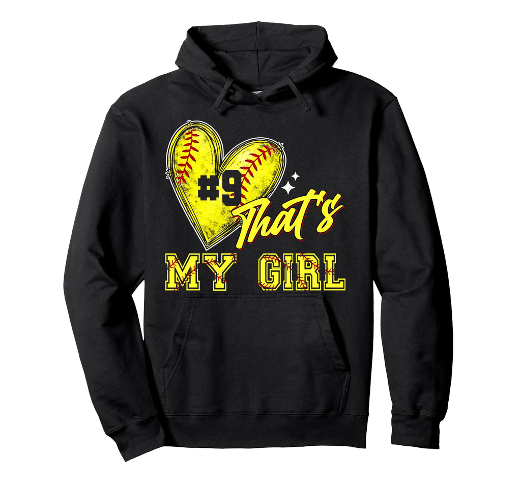 Softball Mom Dad Thats My Jersey Number 9 Hoodie - Unique Graphic Unisex - T-Shirt, Sweatshirt, Hoodie