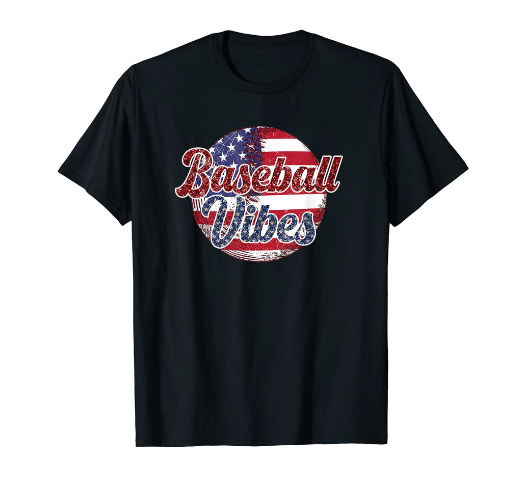 Funny Baseball Patriotic Us Flag Baseball T-Shirt - Novelty Apparel Unisex - T-Shirt, Sweatshirt, Hoodie