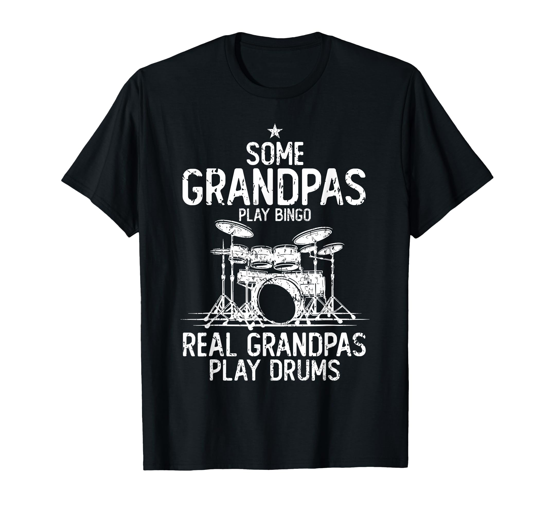 Real Grandpa Play Drums Funny T-Shirt - Minimalist Print for Adults - T-Shirt, Sweatshirt, Hoodie