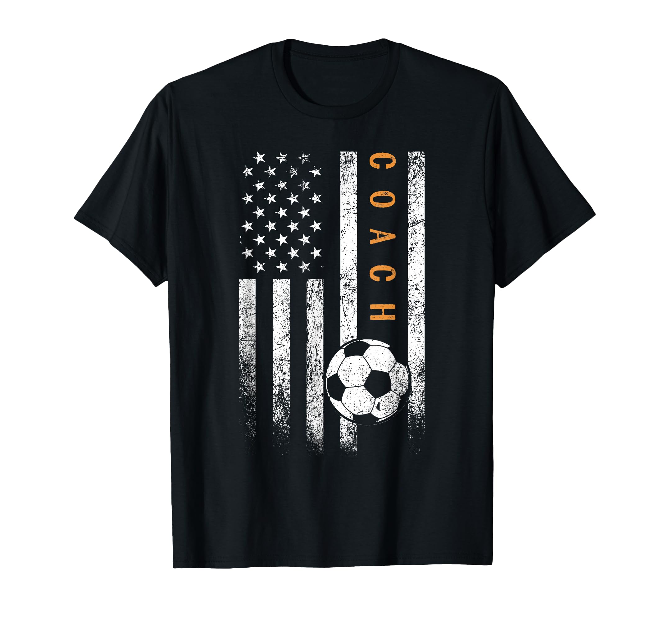Soccer Coach American Flag Soccer Trainer T-Shirt - Unique Graphic Unisex - T-Shirt, Sweatshirt, Hoodie