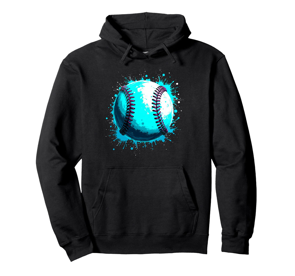 Paint Splash Baseball Ball Player Coach Hoodie - Trendy Graphic Unisex - T-Shirt, Sweatshirt, Hoodie