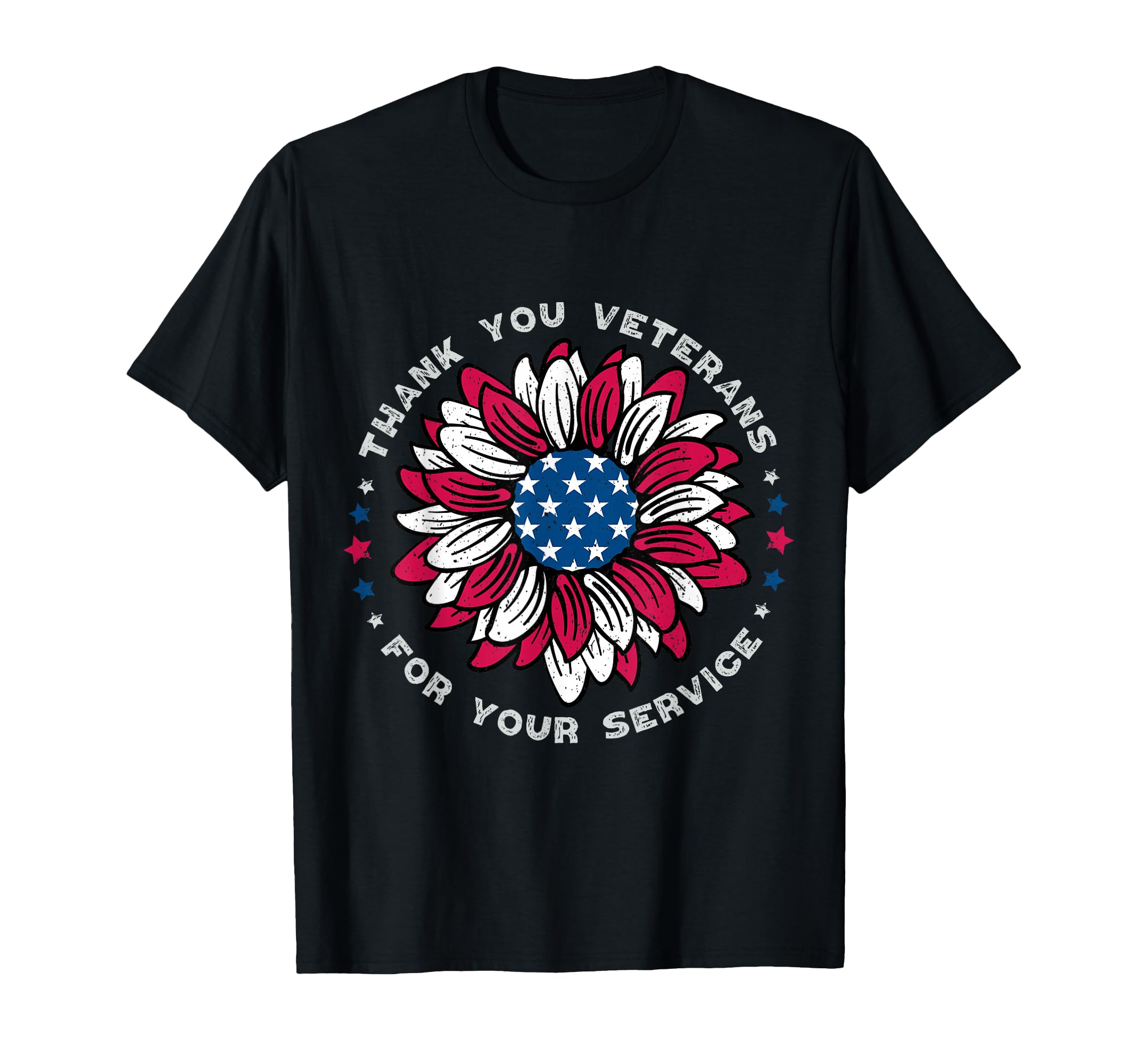 Thank You Veterans Sunflower Military T-Shirt - Novelty Apparel Men Women - T-Shirt, Sweatshirt, Hoodie