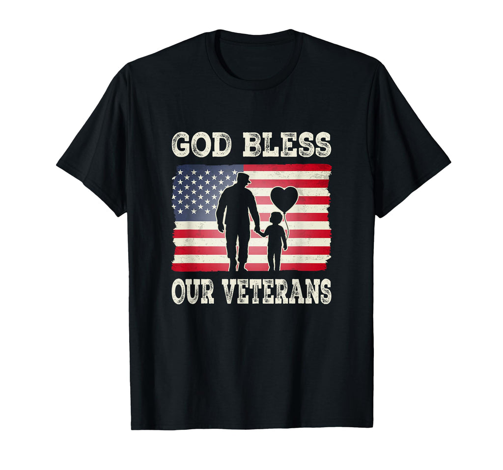 God Bless Our Veterans Soldier Dad T-Shirt - Trendy Graphic Men Women - T-Shirt, Sweatshirt, Hoodie