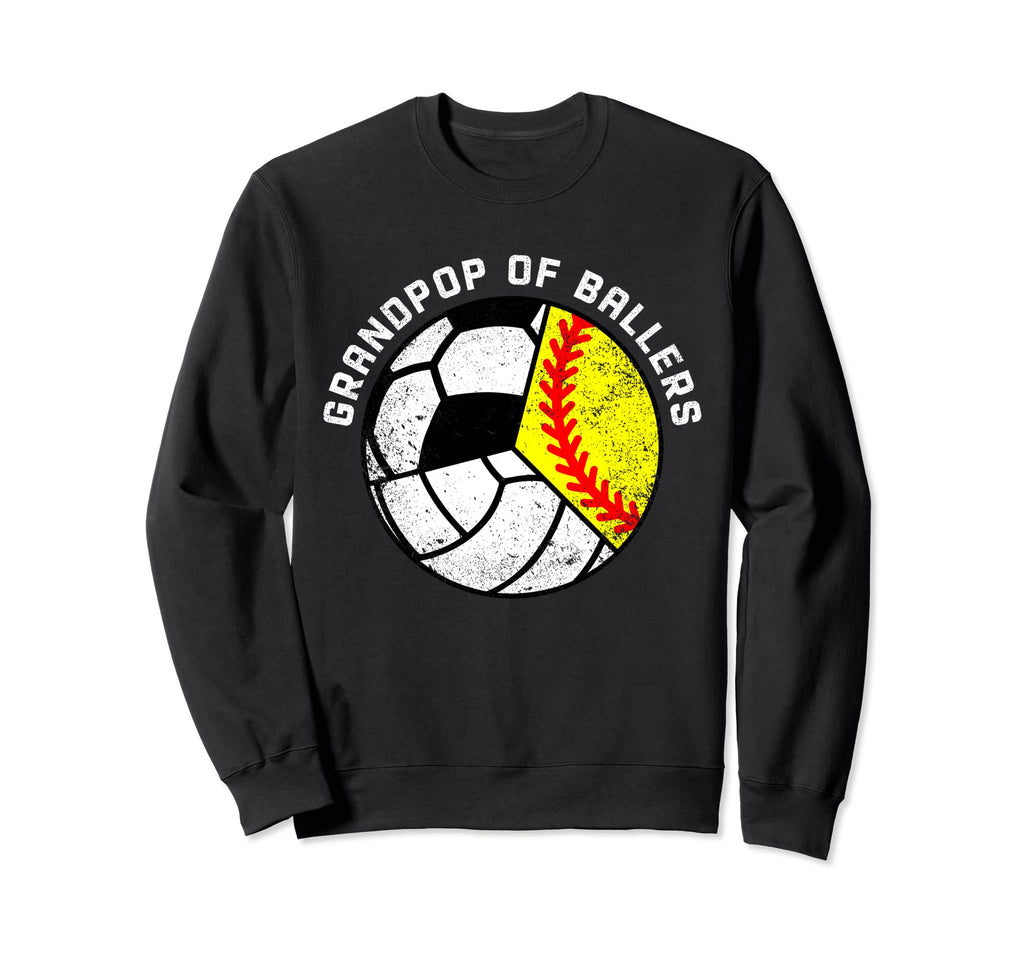 Grandpop Ballers Funny Softball Sweatshirt - Unique Graphic Unisex - T-Shirt, Sweatshirt, Hoodie