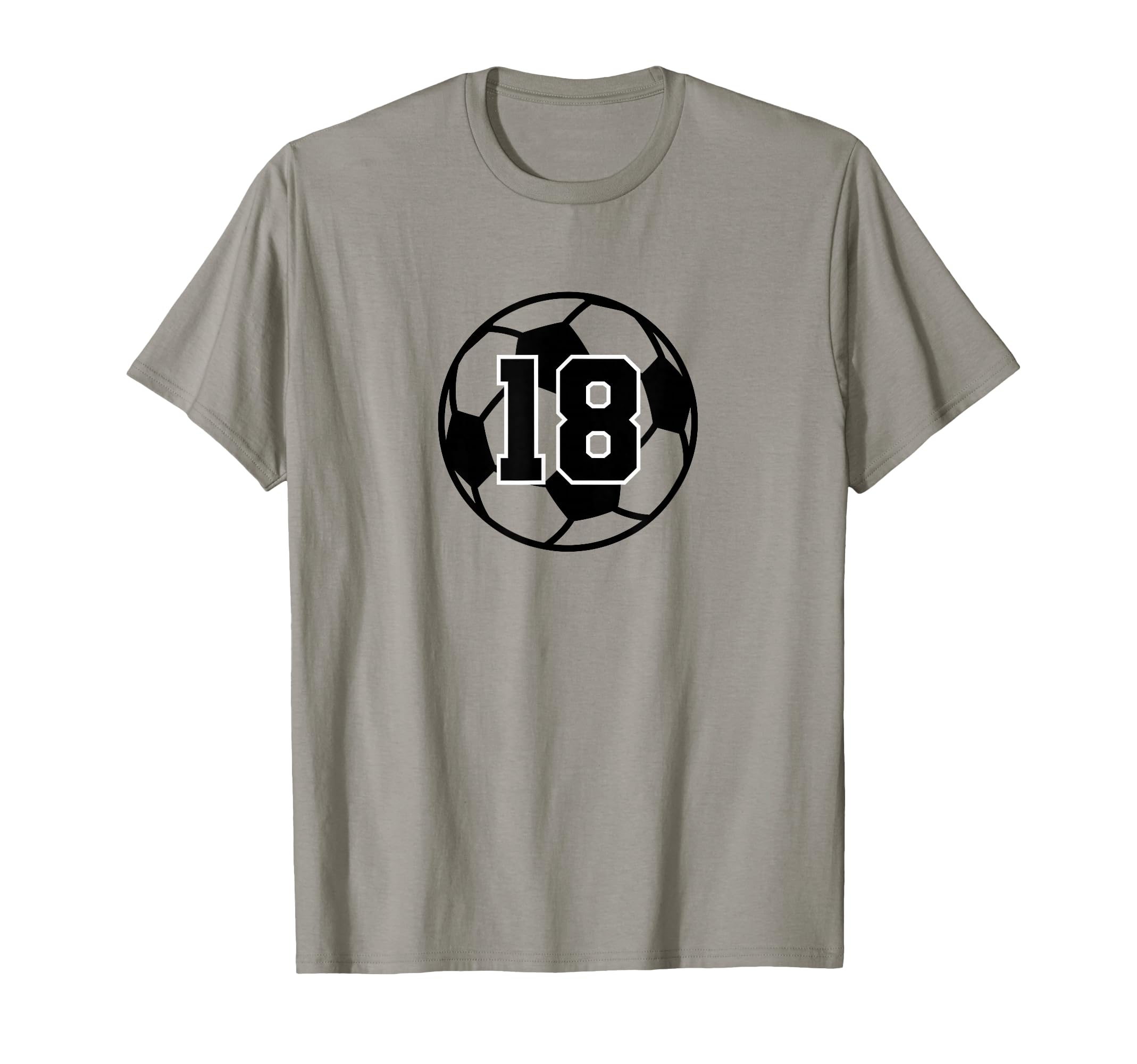 Number 18 Soccer Ball T-Shirt - Aesthetic Graphic for Adults - T-Shirt, Sweatshirt, Hoodie