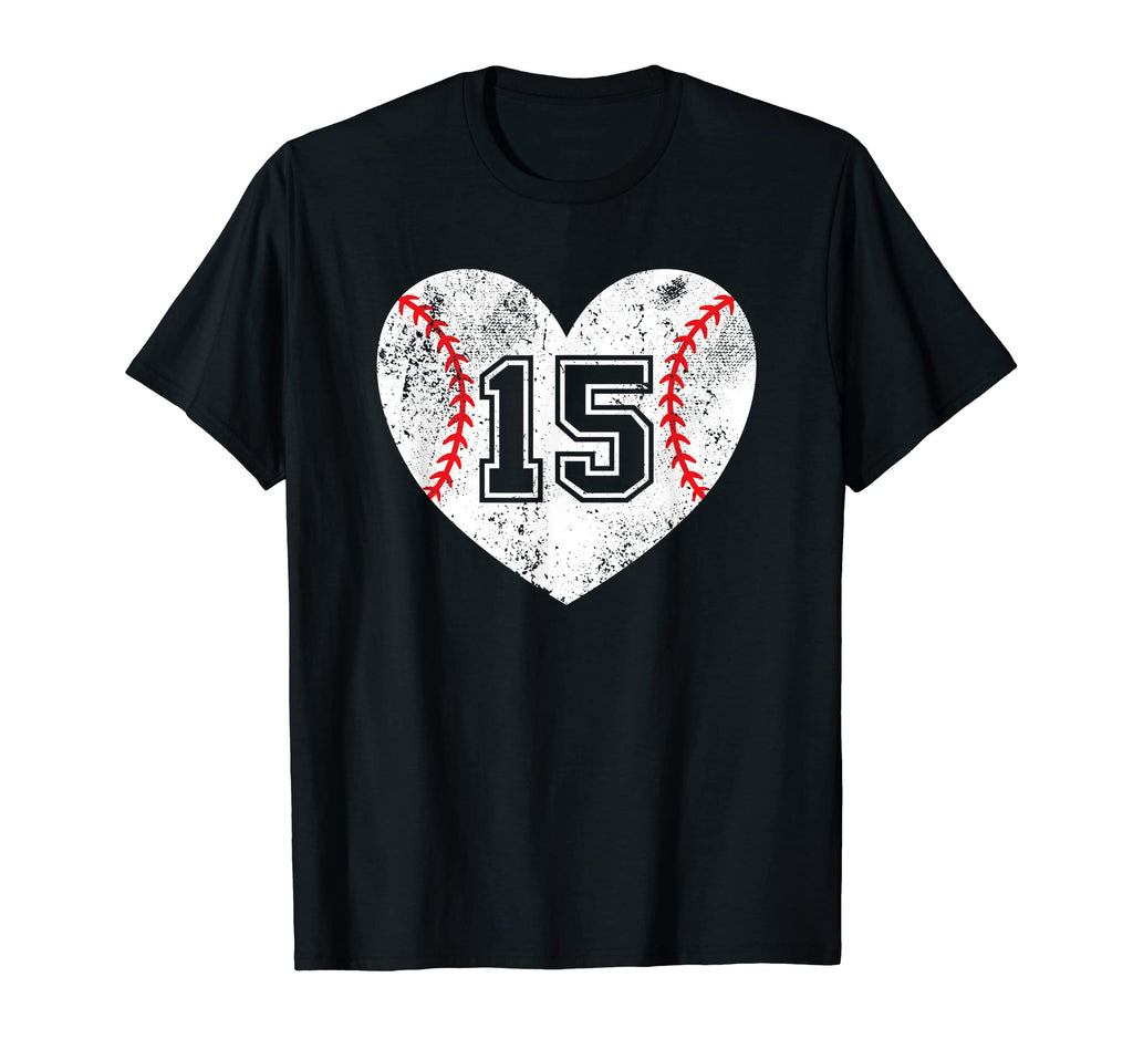Baseball Heart Player 15 Baseball Mom T-Shirt - Graphic Print for Adults - T-Shirt, Sweatshirt, Hoodie