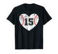 Baseball Heart Player 15 Baseball Mom T-Shirt - Graphic Print for Adults - T-Shirt, Sweatshirt, Hoodie