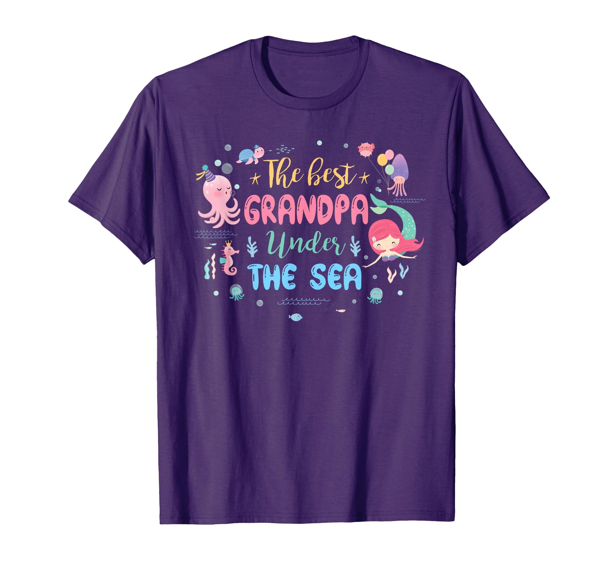 Birthday Best Grandpa Under Sea T-Shirt - Casual Everyday Wear for Adults - T-Shirt, Sweatshirt, Hoodie