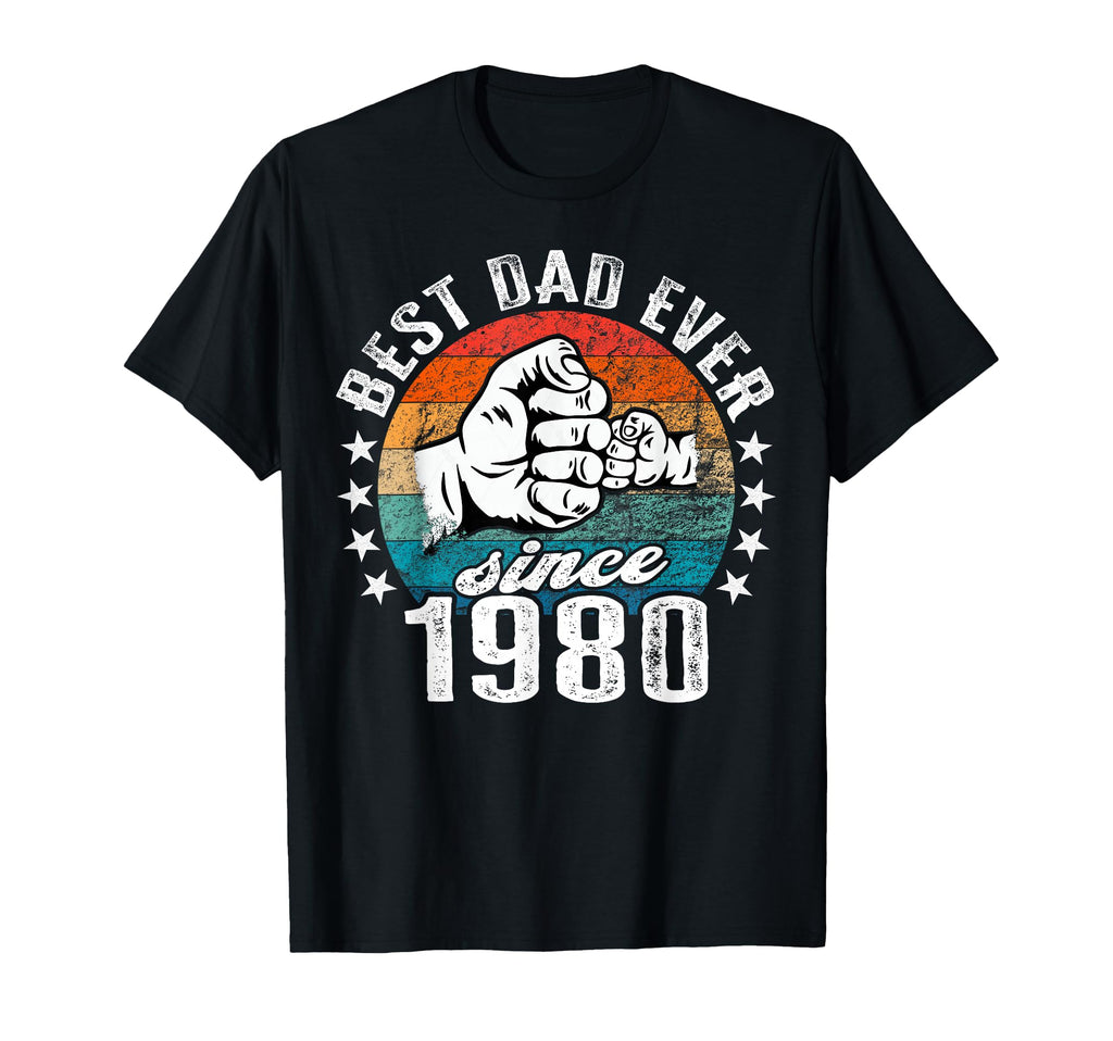 Best Dad World No Joke Dad Since 1980 T-Shirt - Aesthetic Graphic Men Women - T-Shirt, Sweatshirt, Hoodie