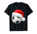 Football Ball Santas Hat Soccer Fan T-Shirt - Casual Everyday Wear Unisex - T-Shirt, Sweatshirt, Hoodie