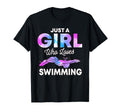 Just Who Loves Swimming Swim Swimmer T-Shirt - Graphic Print Men Women - T-Shirt, Sweatshirt, Hoodie