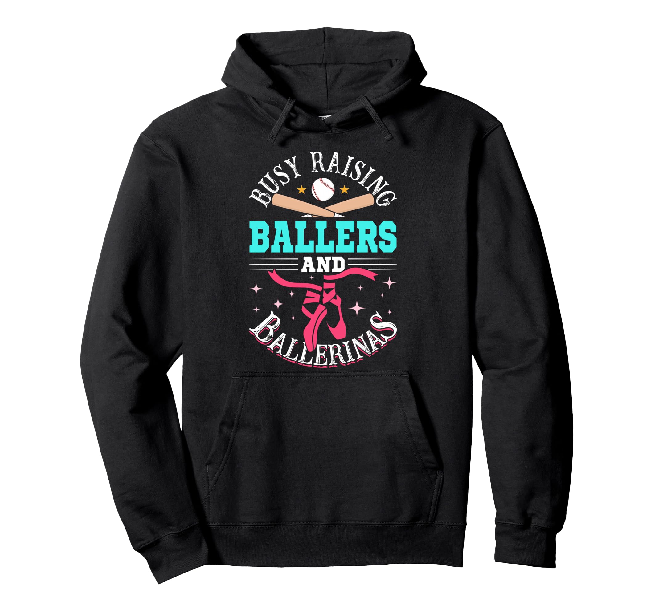 Baseball Dance Mom Busy Raising Ballers Hoodie - Fun Novelty Design Unisex - T-Shirt, Sweatshirt, Hoodie