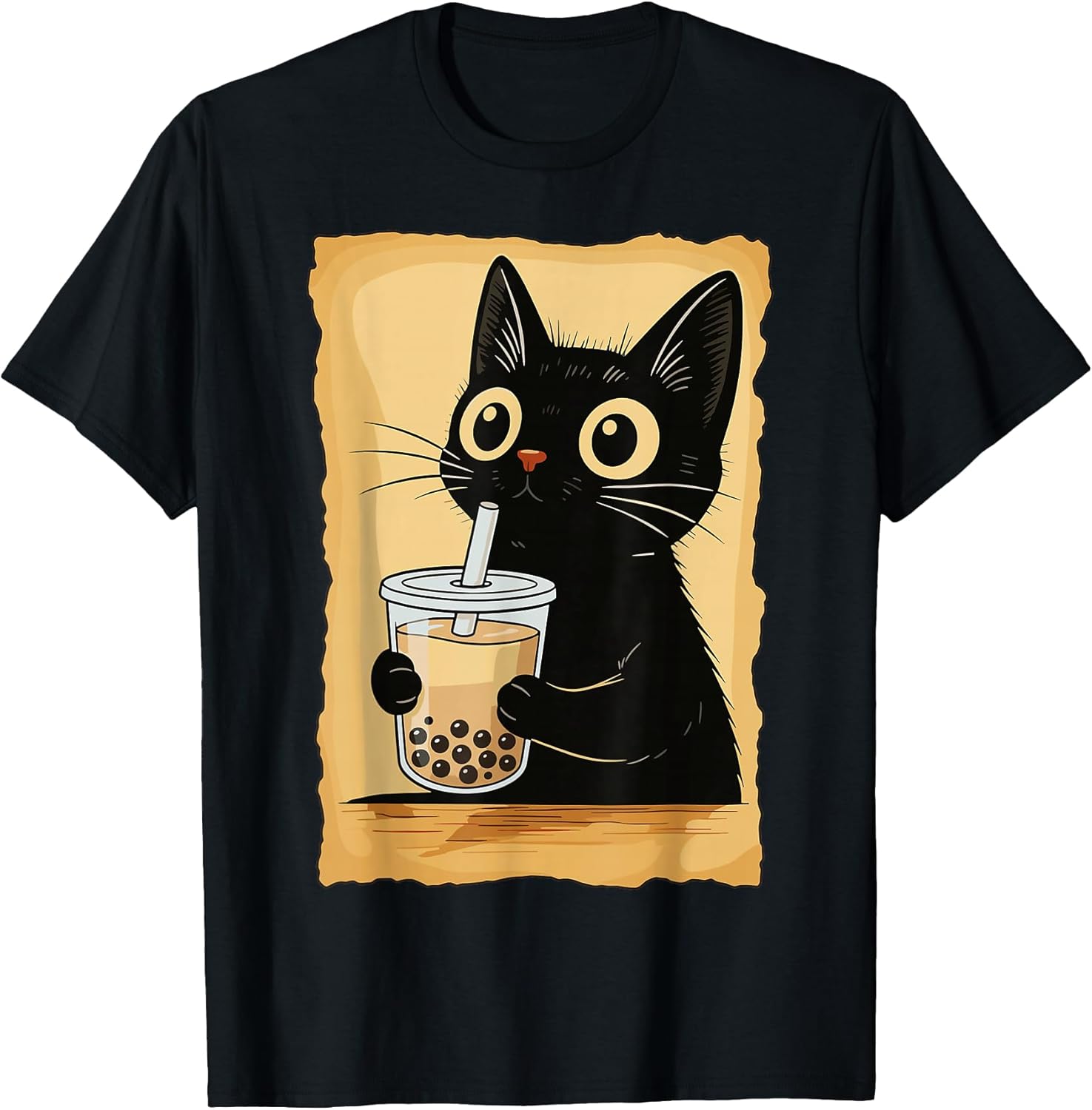 Kawaii Cat Driking Bubble Tea Cute Anime Kitty Slice - Adult & Kids T-Shirts, Sweatshirts & Hoodies apparel design preview 1