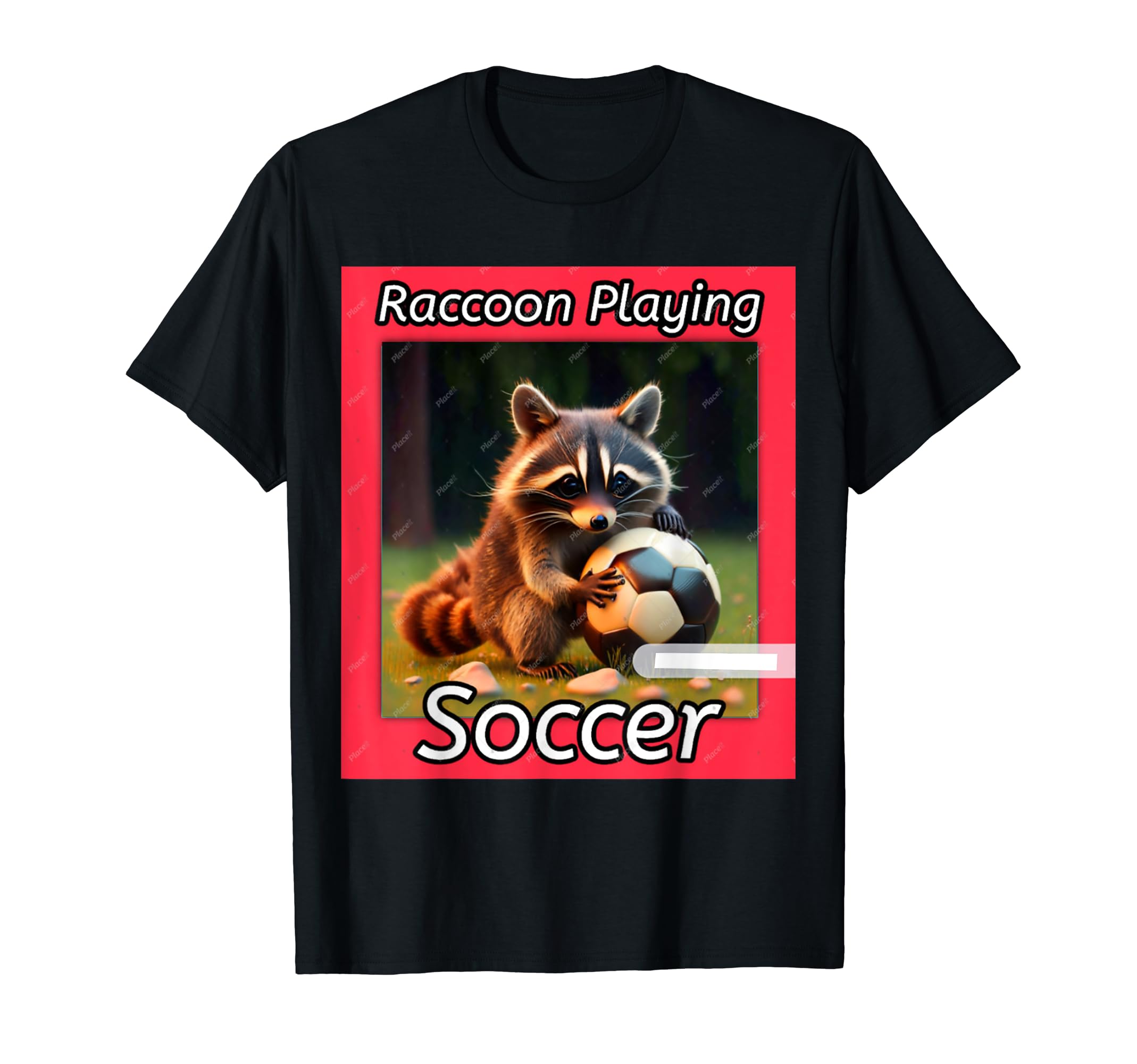 Raccoon Play Soccer T-Shirt - Unique Graphic Unisex - T-Shirt, Sweatshirt, Hoodie