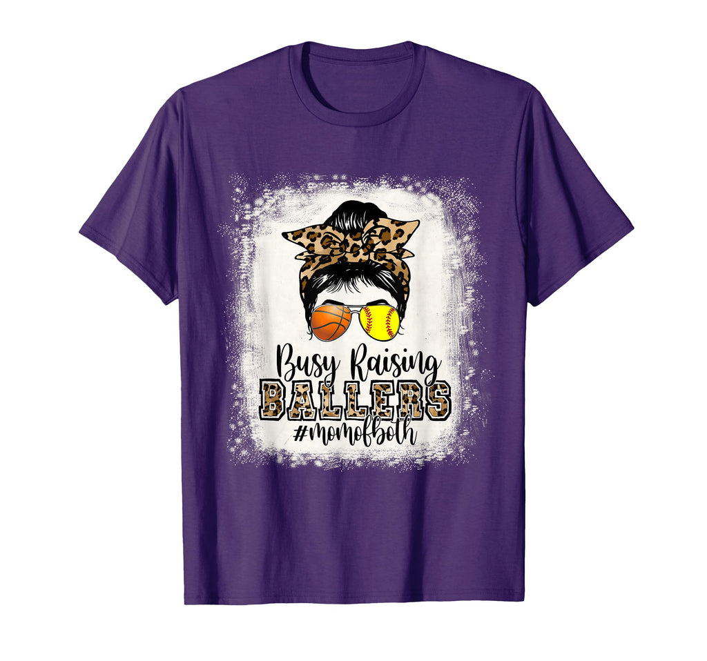 Busy Raising Ballers Mom Both T-Shirt - Unique Graphic for Adults - T-Shirt, Sweatshirt, Hoodie