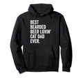 Funny Cat Dad Gift Bearded Beer Hoodie - Custom Art Print for Adults - T-Shirt, Sweatshirt, Hoodie