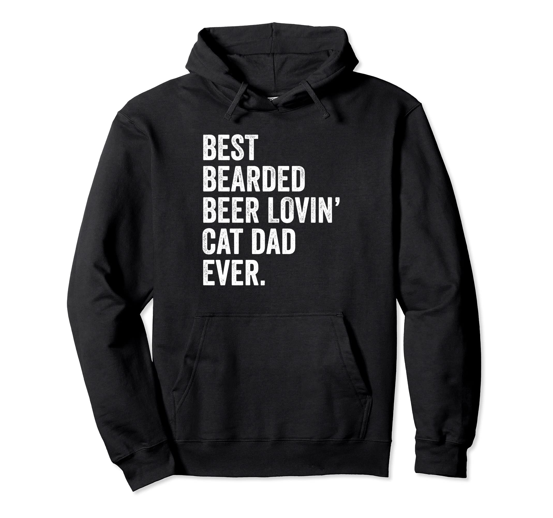 Funny Cat Dad Gift Bearded Beer Hoodie - Custom Art Print for Adults - T-Shirt, Sweatshirt, Hoodie