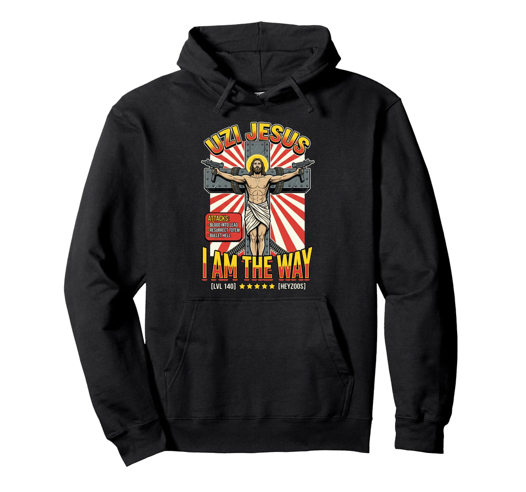 Uzi Jesus Rpg Books Christian Hoodie - Streetwear Style for Adults - T-Shirt, Sweatshirt, Hoodie