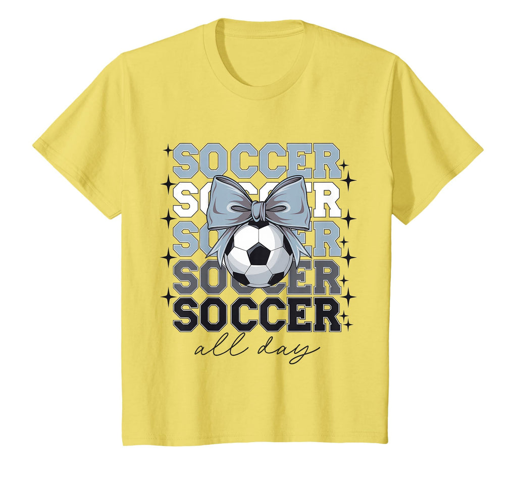 Groovy Soccer Coquette Bow Soccer All Day T-Shirt - Graphic Print Men Women - T-Shirt, Sweatshirt, Hoodie
