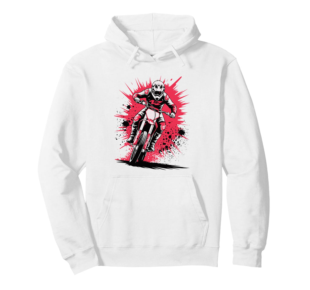 Biker Motorbiker Motorcyclist Dirt Hoodie - Fun Novelty Design Men Women - T-Shirt, Sweatshirt, Hoodie