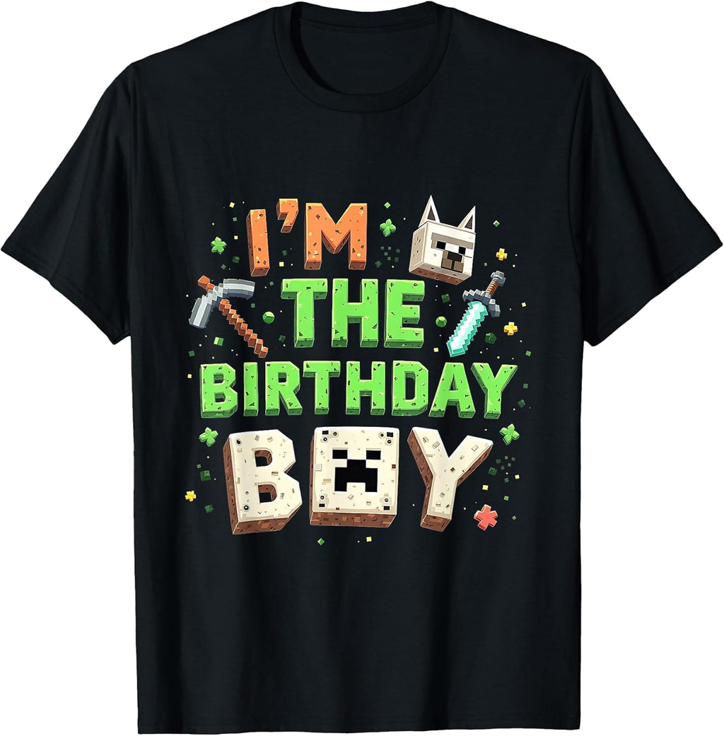 Bday Party I'm The Birthday Boy Video Gamer Pixel - Adult & Kids T-Shirts, Sweatshirts & Hoodies apparel design preview 1
