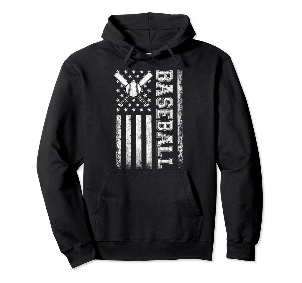 American Flag Baseball Flag Dad Mom Hoodie - Novelty Apparel for Adults - T-Shirt, Sweatshirt, Hoodie
