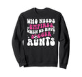 Groovy Soccer Aunt Soccer Player Sweatshirt - Trendy Graphic for Adults - T-Shirt, Sweatshirt, Hoodie