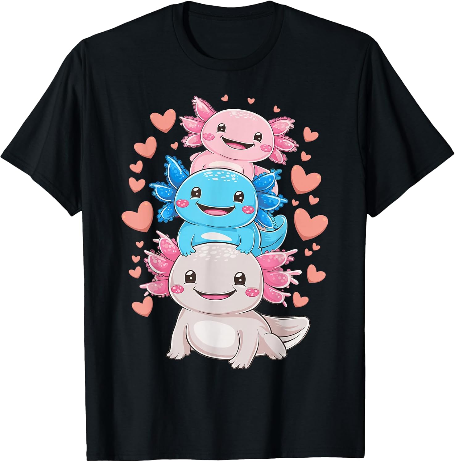 Axolotl Kawaii Anime Cute Axolotls - Adult & Kids T-Shirts, Sweatshirts & Hoodies apparel design preview 1