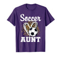 Soccer Aunt Leopard Heart Matching Family T-Shirt - Unique Graphic Unisex - T-Shirt, Sweatshirt, Hoodie