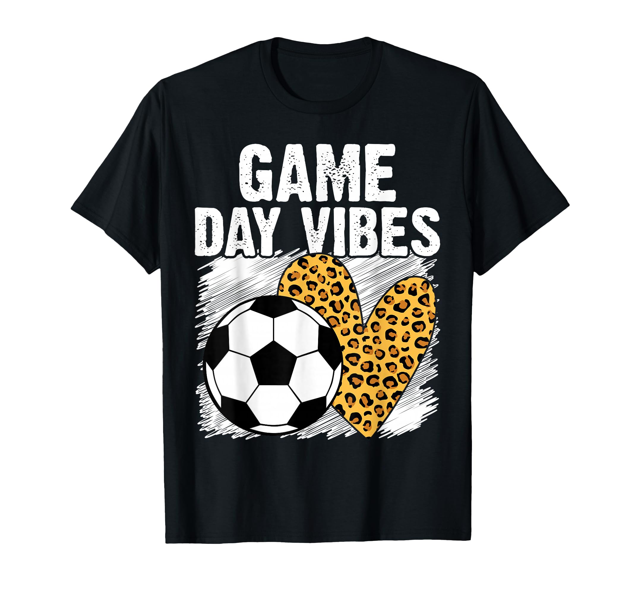 Soccer Game Day Vibes Leopard Soccer Mom T-Shirt - Custom Art Print Unisex - T-Shirt, Sweatshirt, Hoodie