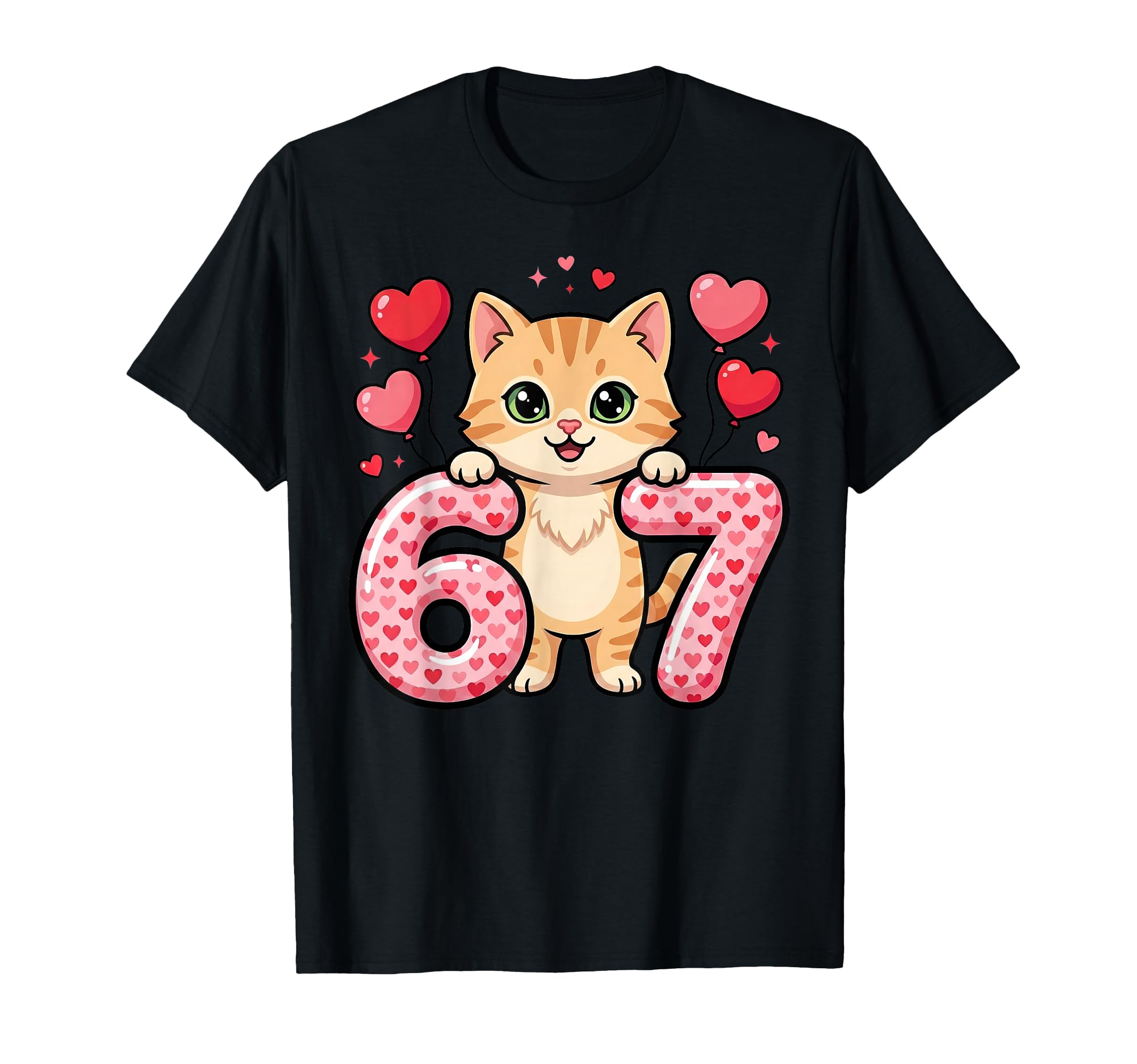 Kitty 67 Heart Cat Love T-Shirt - Fun Novelty Design for Adults - T-Shirt, Sweatshirt, Hoodie