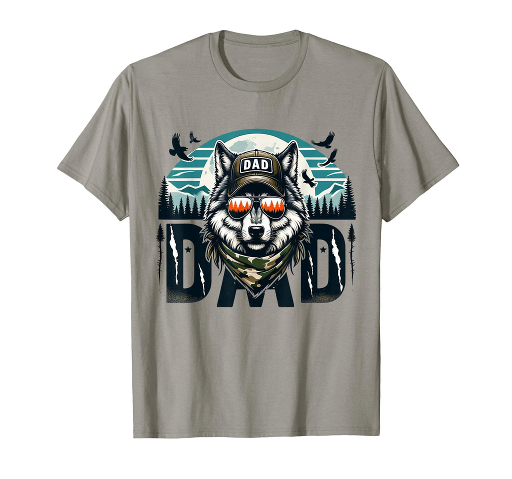 Funny Wolf Dad Wolf Lovers Camping T-Shirt - Custom Art Print for Adults - T-Shirt, Sweatshirt, Hoodie